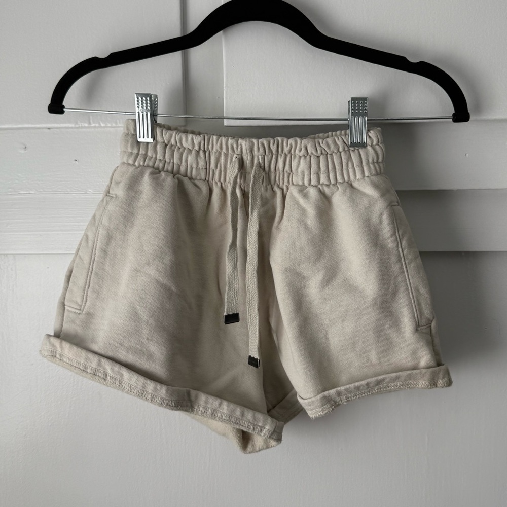 TALENTLESS High Waist Cream Shorts